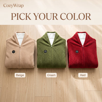 CozyWrap in beige, green and red