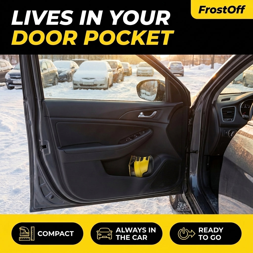 FrostOff in a car door pocket