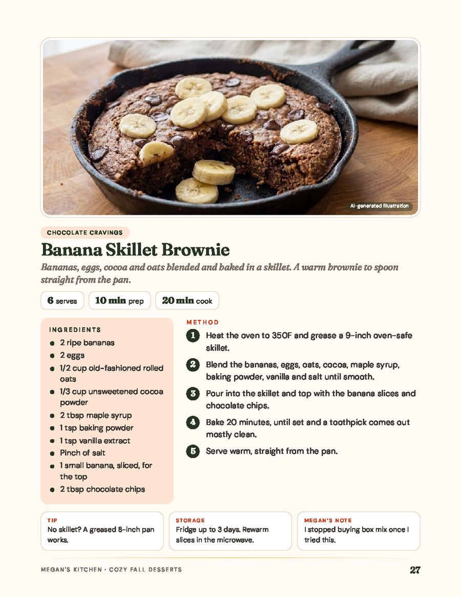 A real page from the book, Fall Desserts, p. 27