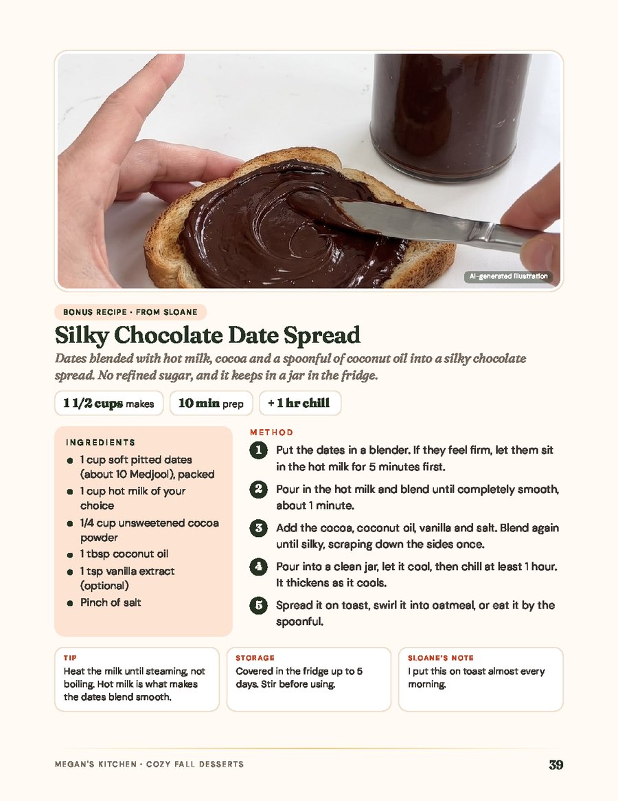 A real page from the book, Fall Desserts, p. 39