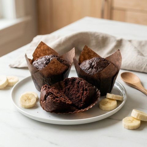 Banana Cocoa Muffins