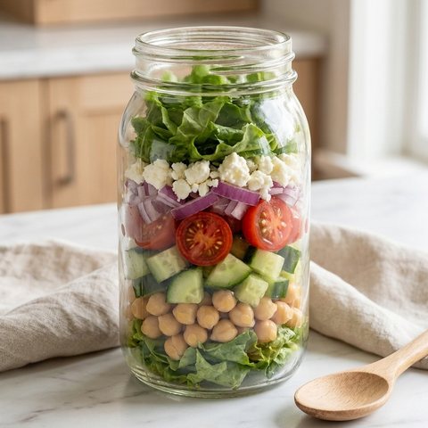 Chickpea Mason Jar Salad