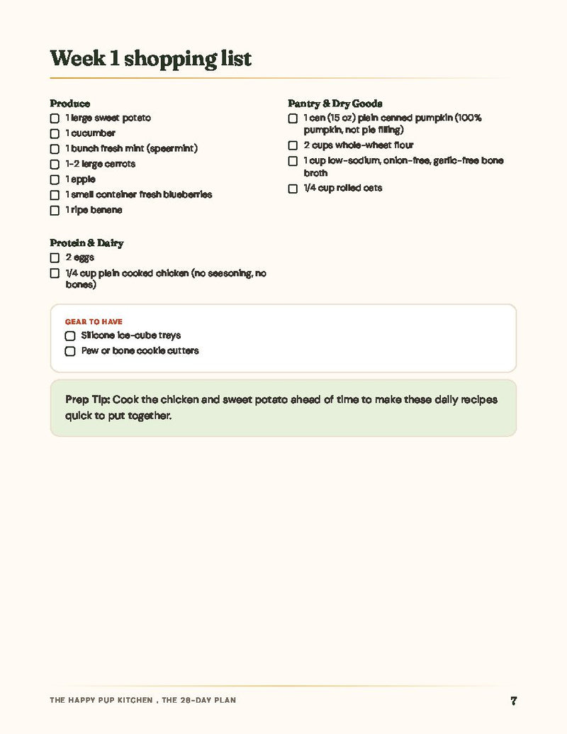 Sample page from The Happy Pup Kitchen