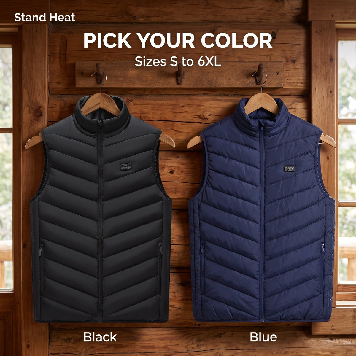 Black and blue vests