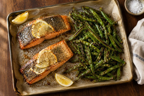 Sheet Pan Salmon &amp; Green Beans