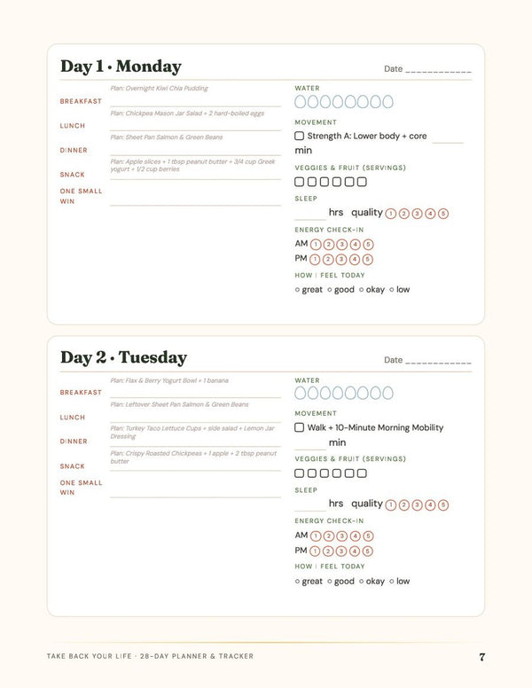 Planner and Tracker page 7, daily pages