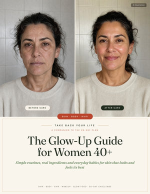 The Glow-Up Guide for Women 40+ cover (AI illustration)